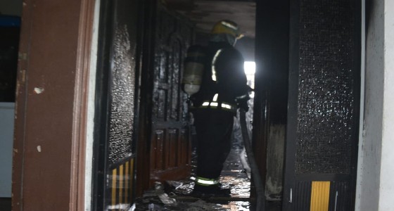 إصابة 10 أشخاص في حريق شقة بجدة