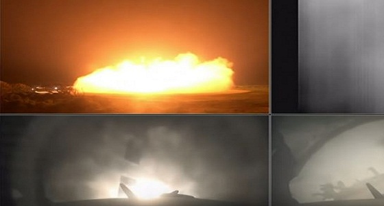 بالفيديو.. انفجار صاروخ &#8221; فالكون &#8221; الفضائي الثقيل لدى هبوطه في المحيط الأطلسي