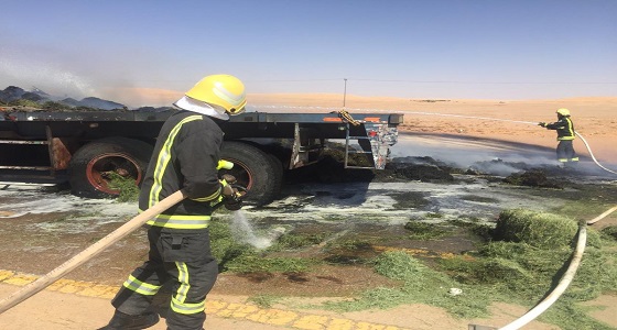 وفاة سائق إثر حادث تصادم بين شاحنتين ” ديزل وأعلاف “