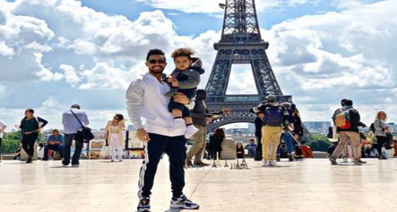 باهبري يمارس الرياضة خلال رحلته مع عائلته بأوروبا