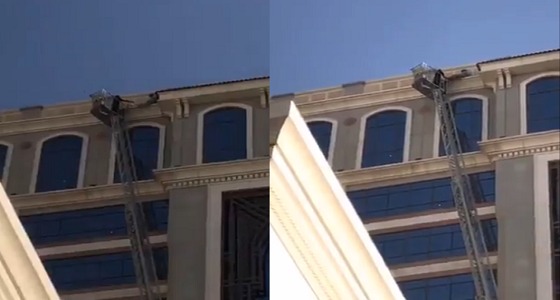 بالفيديو.. إنقاذ يمنية حاولت الانتحار من أعلى مبنى بالمدينة المنورة