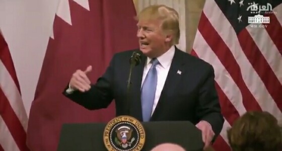 بالفيديو.. دونالد ترامب: وسعنا قاعدة العديد بأموال قطر وليس من أموالنا