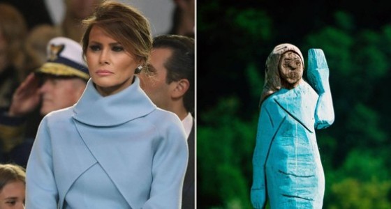 بالصور.. ميلانيا ترامب تظهر في تمثال غريب قرب مسقط رأسها