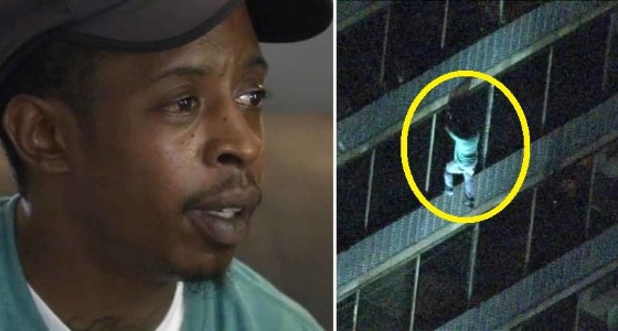 بالفيديو.. شاب يتسلق 19 طابقا للاطمئنان على أمه المريضة خلال حريق