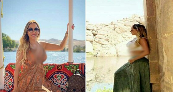 بالصور.. زوجة اللاعب ” فيدال ” في رحلة ترفيهية لزيارة أسوان