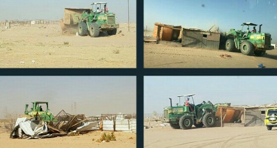 بالصور.. إزالة مخيمات وحظائر عشوائية مخالفة بالرياض