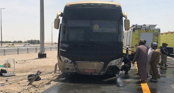 حافلة تقل معتمرين تتعرض لحادث سير أثناء عودتها من مكة