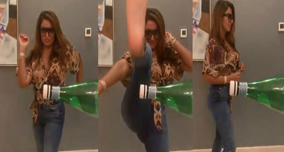 بالفيديو.. شذى حسون تخوض تحدي غطاء الزجاجة