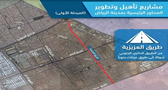 تفاصيل مشروع تأهيل وتطوير طريق العزيزية
