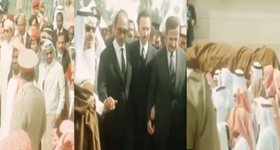 فيديو نادر يوثق لحظة مهيبة لتشييع جثمان الملك فيصل