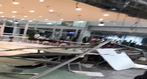 سقوط جزء محدود من سقف صالة الحجاج بمطار الملك عبدالعزيز