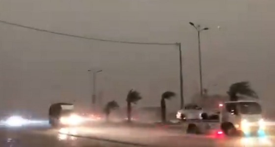 بالفيديو.. قوة الأمطار والصواعق المؤثرة على الليث