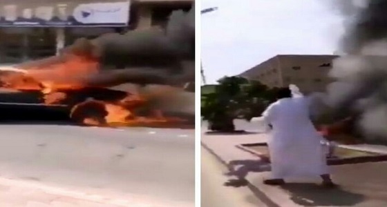 بالفيديو.. لحظة إنقاذ مواطن عددا من المحلات بالخرج بعد اشتعال النيران فيها