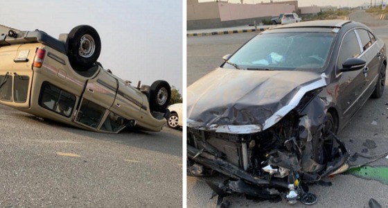 إصابة فتاة في حادث تصادم بالليث