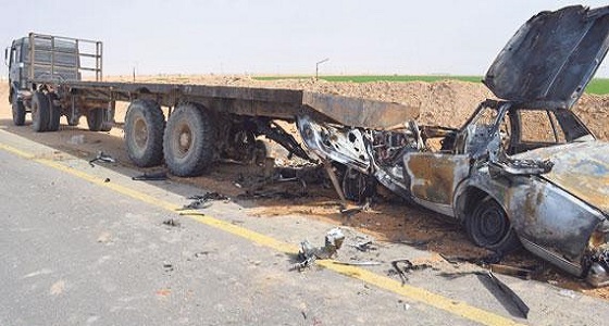 حادث تصادم مركبتين على طريق أبو راكة- تربة