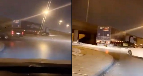 شاهد.. شاحنة متهورة تشعل غضب المواطنين