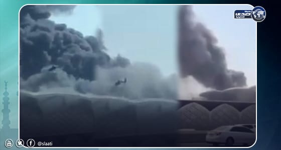 بالفيديو.. حريق هائل بمحطة قطار الحرمين السريع بالسليمانية في جدة