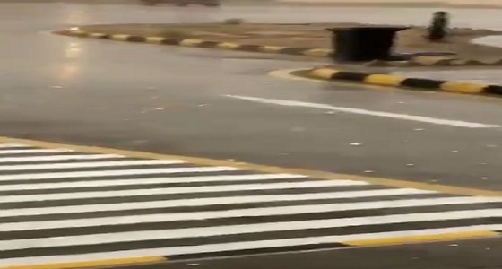 بالفيديو.. لحظة تساقط البرد بأحجام غير مُعتادة على الخفجي