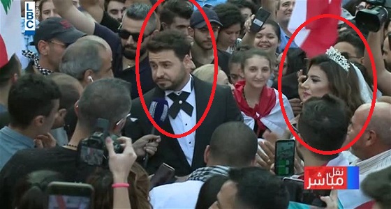 ثنائي لبناني يحتفل بزفافه وسط المتظاهرين