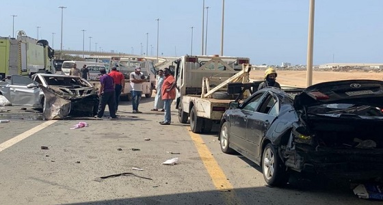 بالصور.. وفاة 3 أشخاص في حادث تصادم مروع بجدة