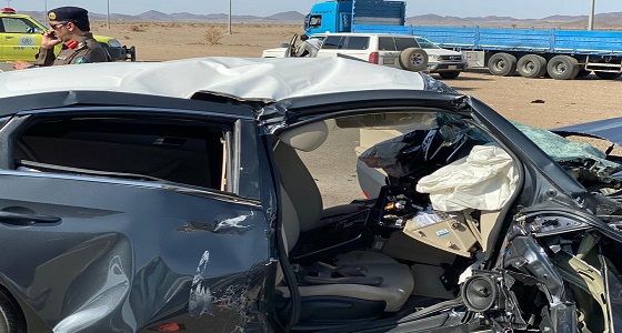 وفاة 6 مواطنين بحادث تصادم مركبتين بطريق «الهرارة – مهد الذهب»