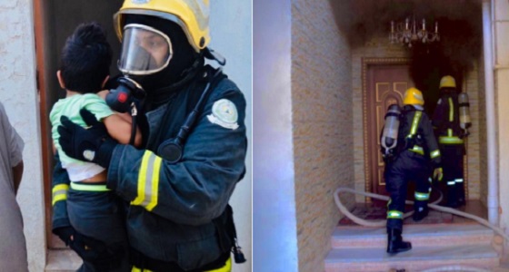 مدني تبوك يباشر حريق اندلع بغرفة منزل وينقذ 5 مواطنين