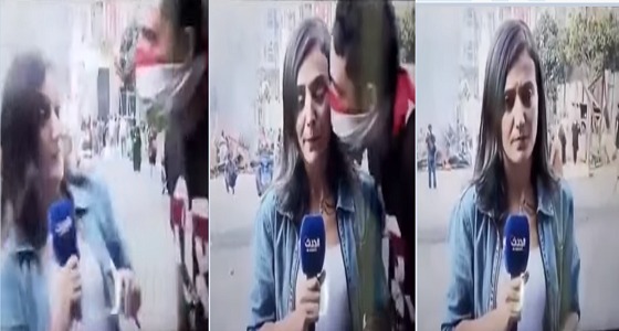 بالفيديو.. متظاهر لبناني يُقبل مراسلة «الحدث» على الهواء!