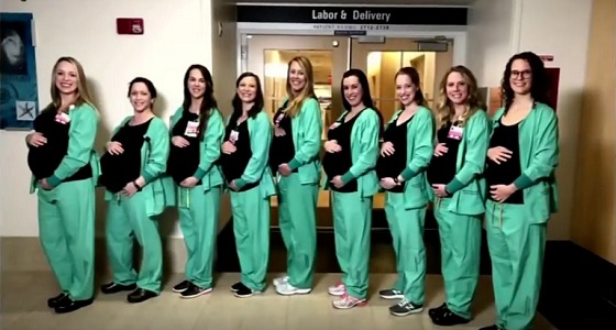 حمل جماعي يثير الدهشة لـ 8 ممرضات في نفس المستشفى