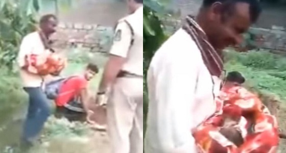 بالفيديو.. الشرطة تفاجئ رجلين قبل دفنهما رضيعة حية وجدها يزعم أنها ميتة 