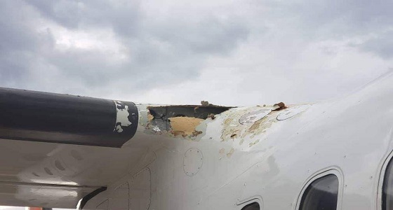 شاهد.. طائرة تضربها صاعقة وتنجو بأعجوبة