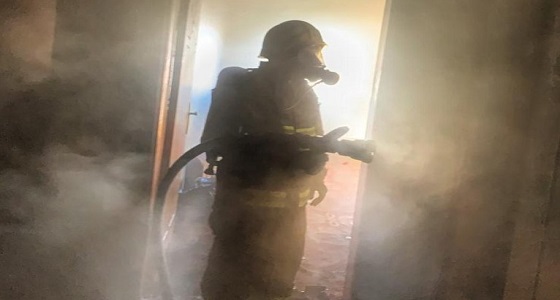 حريق هائل بشقة سكنية في مبنى مكون من 4 طوابق بالطائف 