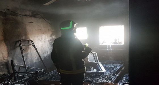 إخماد حريق في منزل شعبي بمحايل عسير