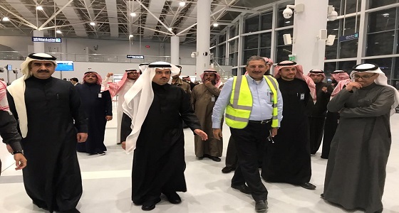 بالصور..نائب رئيس المطارات بعرعر يشرف على أول رحلة للخطوط الجوية رقم sv1229