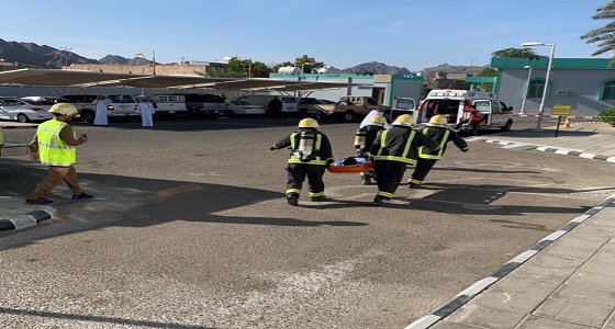 «مدني حبونا» ينفذ فرضية حريق بالمستشفى العام