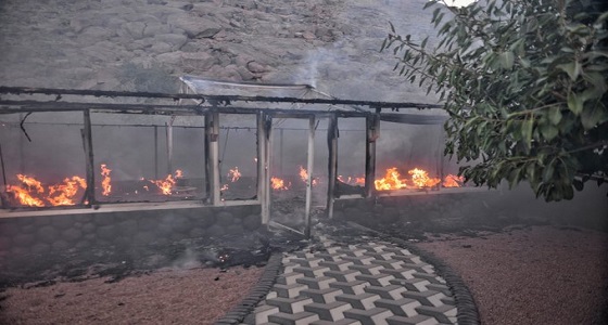 اندلاع حريق بمخيم داخل منتجع بحائل