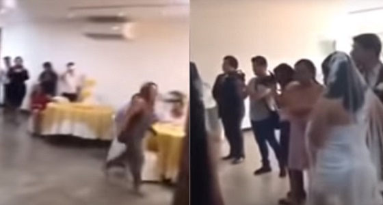 بالفيديو.. لحظة درامية لاقتحام سيدة حفل زفاف لتقول للعريس «أنا أحبك»