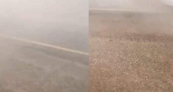 مشاهد رائعة لـ الدوادمي بعد هطول الأمطار والبرد (فيديو)