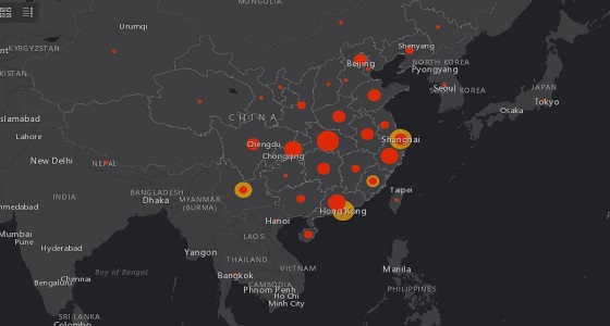 خريطة تفاعلية مباشرة لانتشار فيروس كورونا  المستجد في العالم