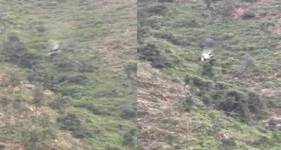 لحظة سقوط مركبة من قمة جبال منجد وسقوط أشخاصًا منها (فيديو)