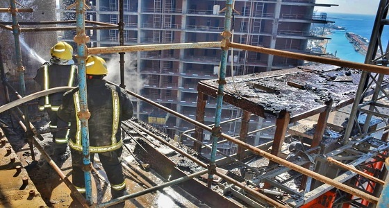 بالصور.. انتهاء عمليات الإطفاء في برج الكورنيش بجدة