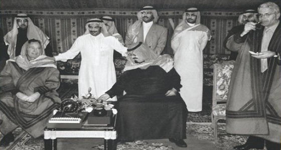 صورة نادرة للملك عبدالله بن عبدالعزيز يرحمه الله مع بوش في «روضة خريم»