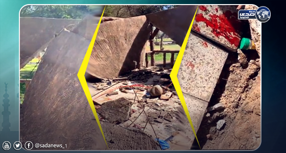 شاهد..إنهيار أحد مظلات غابة سقام بنجران على عائلة