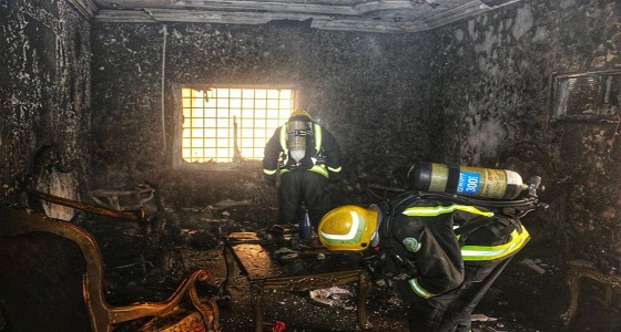إخلاء 9 أشخاص بحريق شقة في مكة