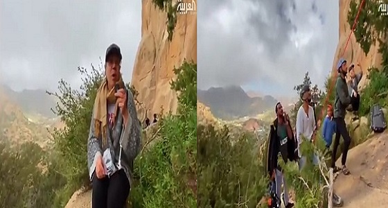 بالفيديو.. مواطنة تتسلق جبال الشفا بالطائف لهدف نبيل