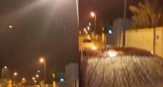 هطول الأمطار على عرعر (فيديو)
