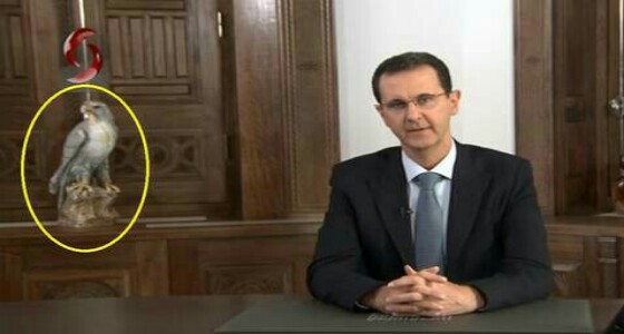 قصة الطائر الذي ظهر على يمين الأسد خلال خطابه المتلفز 