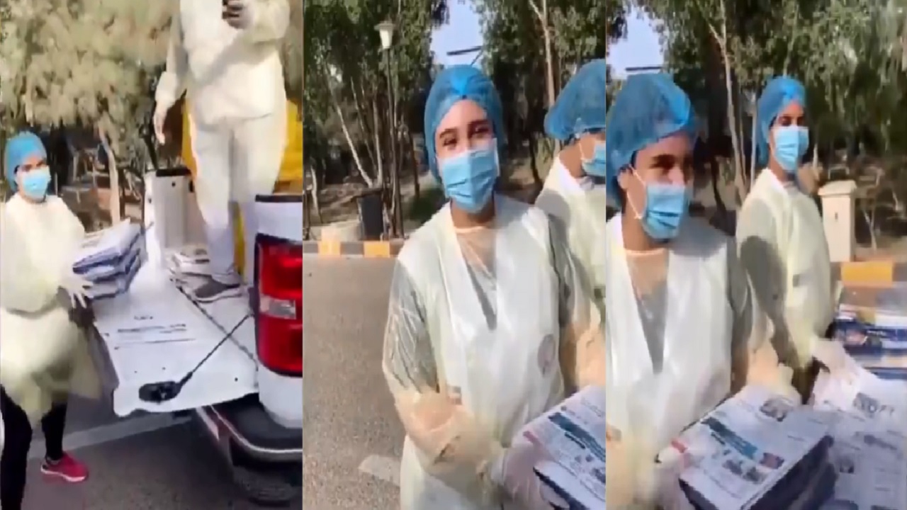 بالفيديو.. فتيات آل صباح يشاركن في الاعمال التطوعية لمواجهة الفيروس