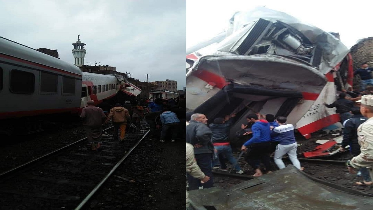 تصادم قطاري ركاب في مصر