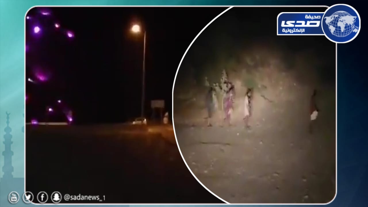 شاهد.. متسللون يهربون إلى الأودية للابتعاد عن أعين رجال الأمن