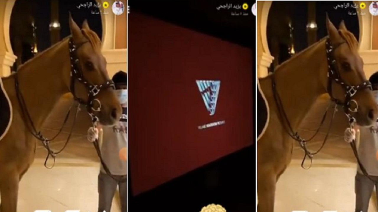 شاهد.. يزيد الراجحي يستعرض فعاليات “ركوب الخيل والسينما” داخل قصره أثناء الحجر